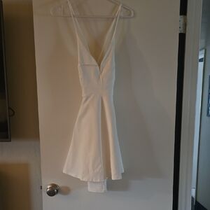 Love Tree White V-Neck Mini Dress